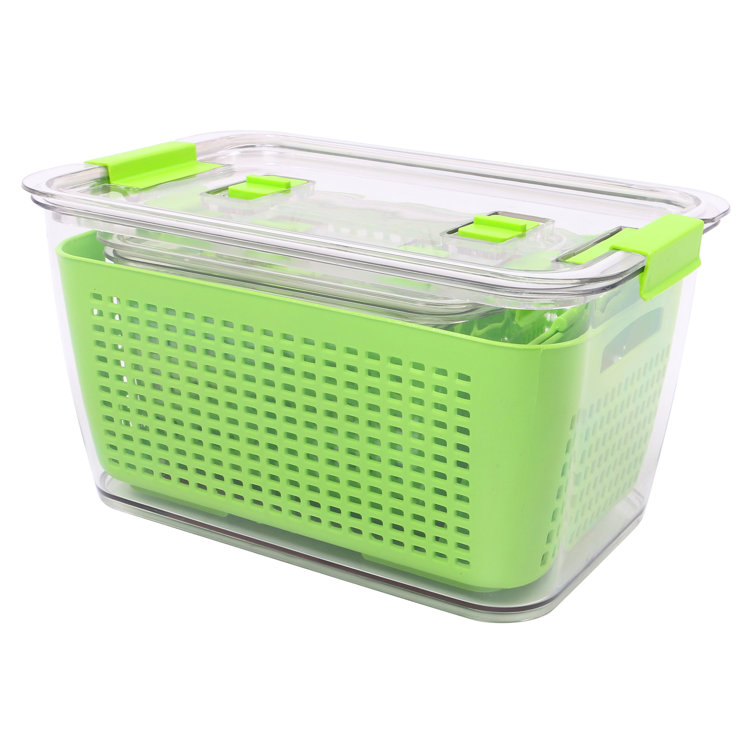 Prep & Savour Set Of 3 Refrigerator Produce Saver Containers Storage